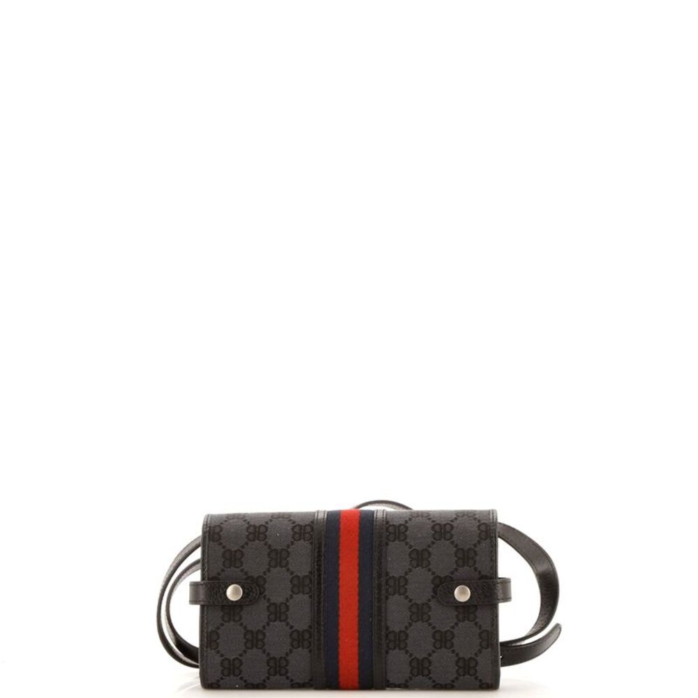 Balenciaga x Gucci The Hacker Wallet on Strap BB Coated Canvas Black - Picture 3 of 6